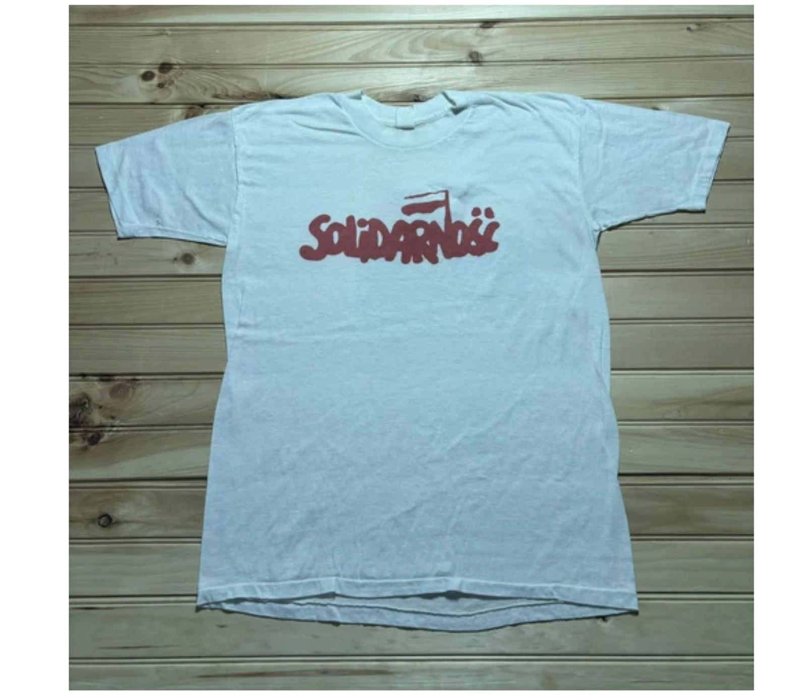 Vintage 80s Solidarnosc Polish Trade Union Solidarity Movement T-Shirt XXL