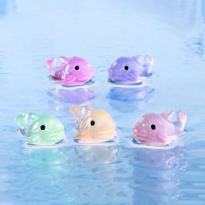 Creative Cute Mini Luminous Colorful Dolphin Miniature Figurine Aquarium Fish Tank DIY Decoration Ornaments Resin Animal Figures