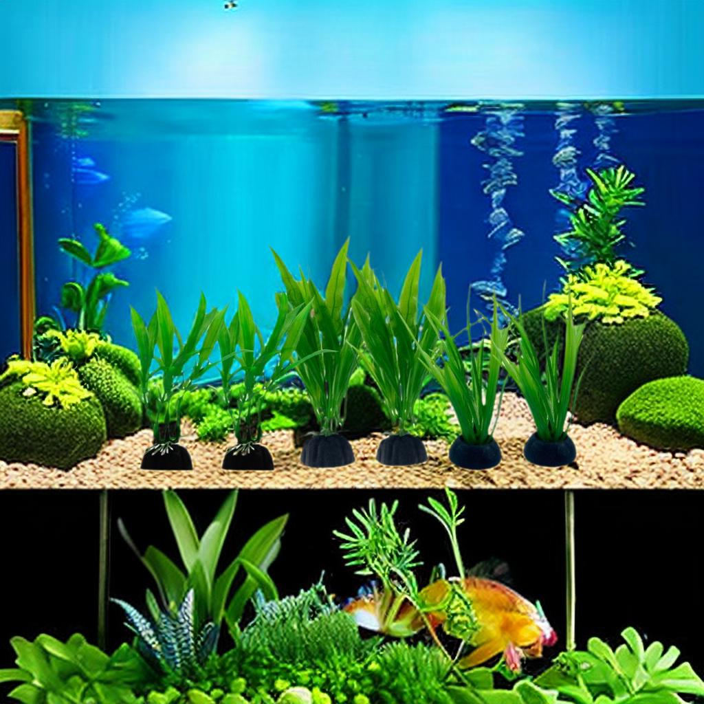 6pcs Packs Aquarium Plants, Fish Tank Decoration Green Artificial Fish Tank Decorations For Household And Office Aquarium