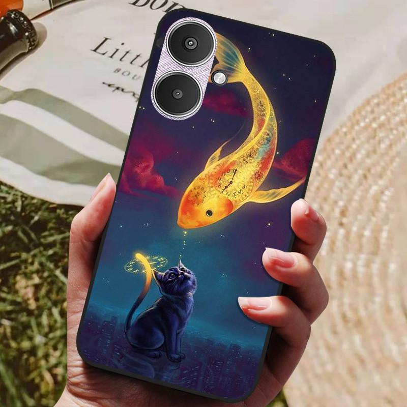 For Xiaomi Redmi 13C 5G Case Redmi13C Cool Painted Silicone TPU Soft Cover for Xiaomi Redmi 13C 5G Cases Black Protective Shells