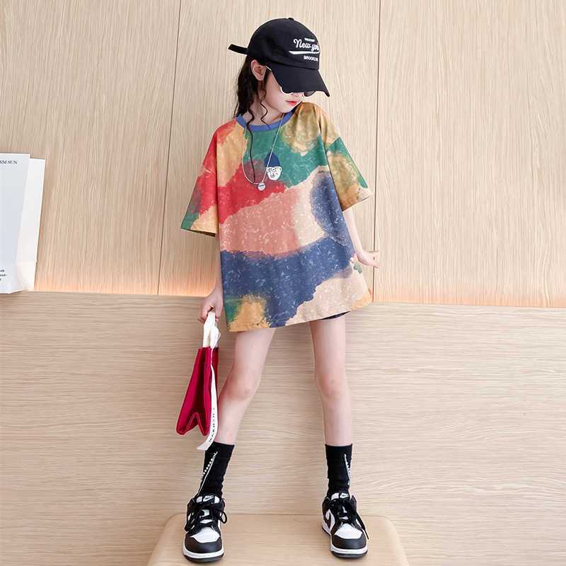 Girl's Cartoon 3D Printed Short Sleeved T-shirt Summer Cute Girl Sweet Top