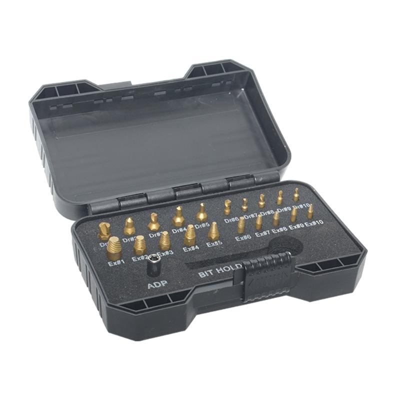 

22Pcs Damaged Screw Extractor Drill Bit Set Multi-Splines Bolt Screw Extractor Slip Teeth Remove Broken Bolt Extractor 1