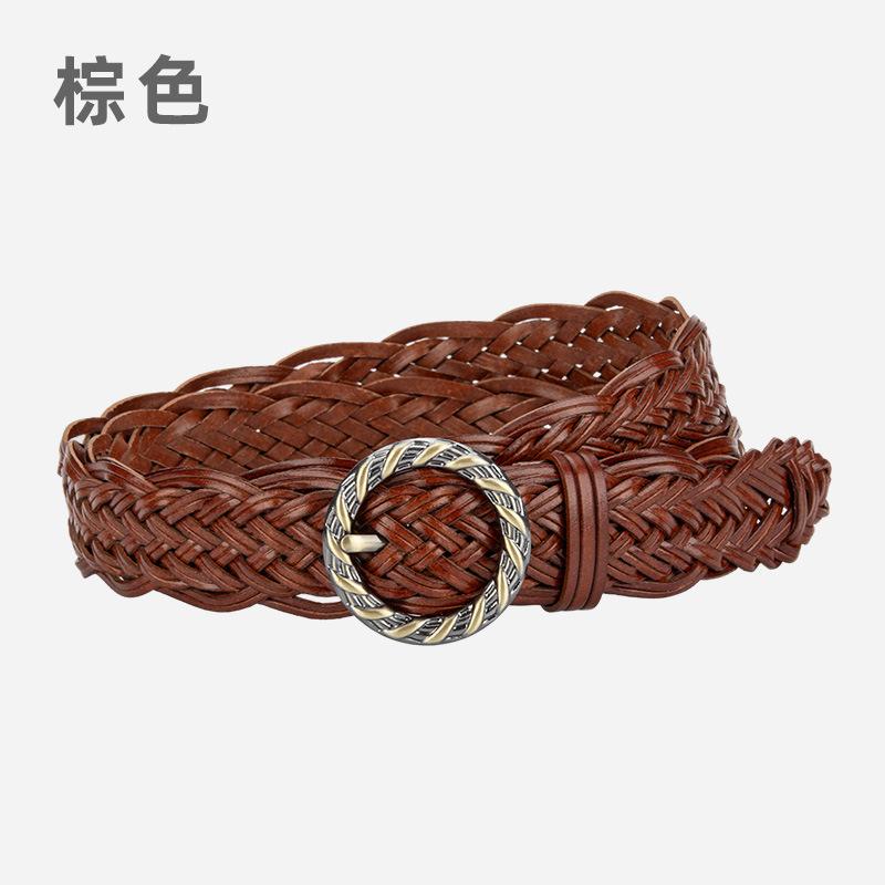 Belt Woven Retro Women's Pin Buckle Belt Simple and Versatile Fashion Jeans Trousers Belt