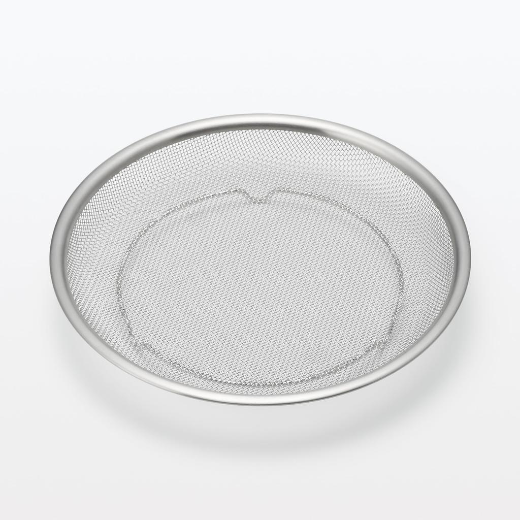 MUJI Stainless Steel Flat Diameter x Height cm 12828907 Colander, Large, Approx. 22.5 3.5