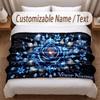 Floral Garden Theme Soft Blanket Personalized Custom Name Text Print Warm Blanket Home Sofa Bedroom Decor