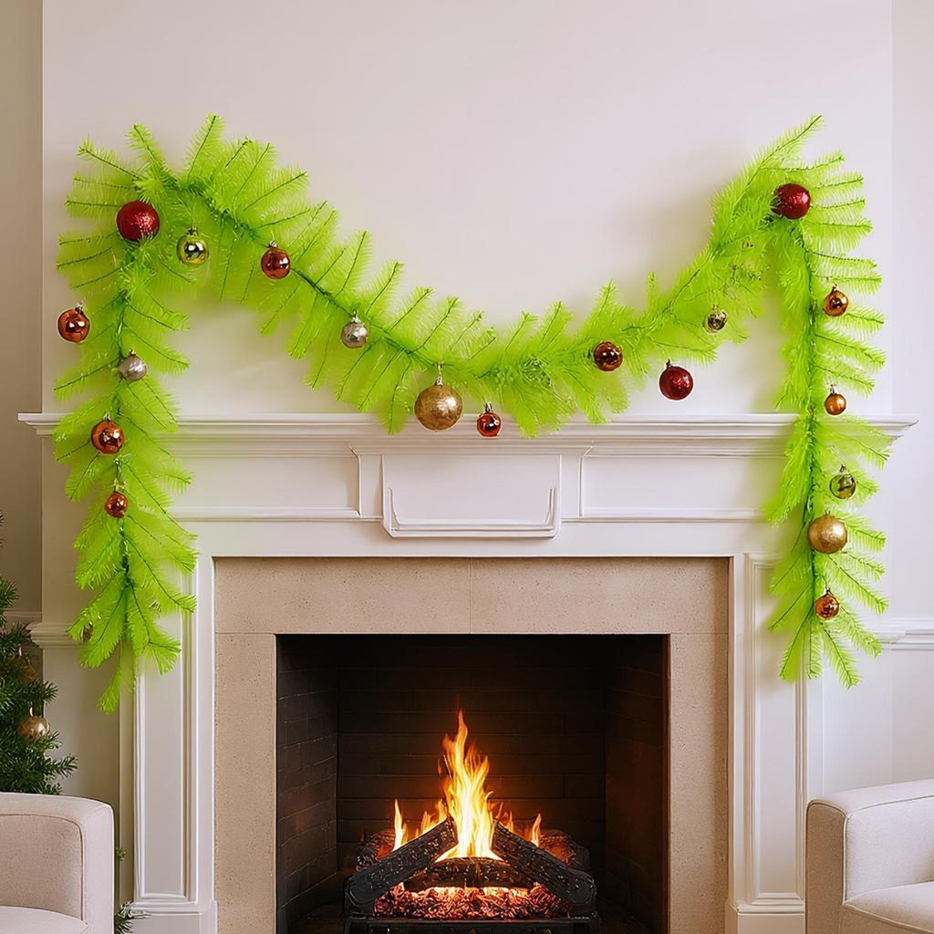 Christmas Garland Christmas Pine Wreath Decoration Decorative Artificial Pine Garland For Window Indoor Table Outdoor Railing