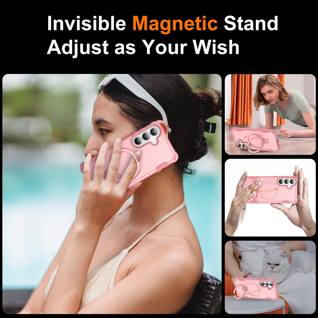 For Samsung Galaxy S26 Magnetic Case Kickstand TPU + PC Shockproof Phone Back Cover