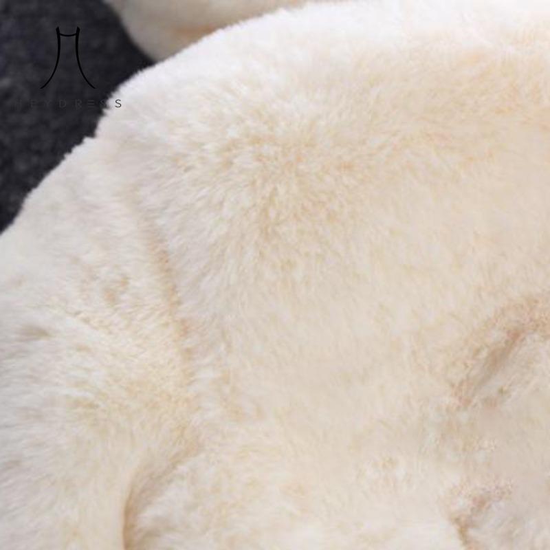 2023 Children Clothing Autumn Winter New Girl Children Imitation Fur Cotton-padded Jacket Ears Thickened Jacket Winter Fashion Warm Coat