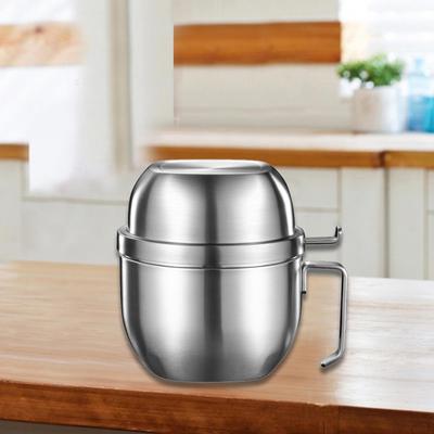 Ramen Bowl Noodle Silver Mixing Maker Food Container Gift Soup Lunch Box for