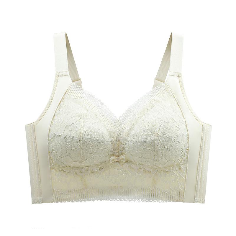 

Нижнее белье большого размера Женский бюстгальтер на косточках Тонкий дышащий бюстгальтер Собирающий и корректирующий тип Двубортный бюстгальтер 46/105D белый