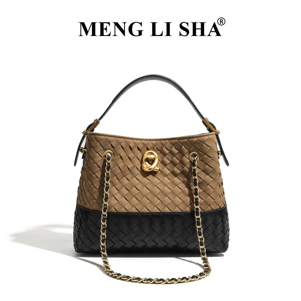 Advanced Retro Frosted Tote Bag Woven Crossbody Bucket Bag Casual Handbag Women's Bag New Single Shoulder Armpit Bag