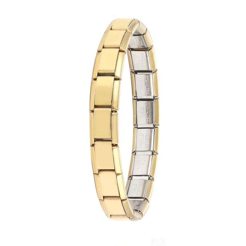 Fashion Stainless Steel Italian Elastic Charm Bracelet 9mm Width Bracelet Bangle Simple Design Girls Men Women DIY Jewelry Gifts
