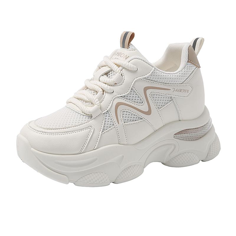 Fashion Air Cushion Platform Sports Shoes for Women Mesh Breathable Chunky Sneakers Woman Thick Sole Anti Slip Vulcanized Shoes