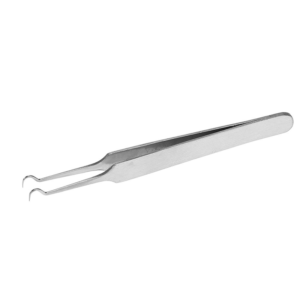 Stainless Steel Acne Blackhead Removal Tweezer Beauty Nipper Makeup Tool (Hooked Tip 8.7cm)