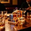 Truck-Shaped Glass Whiskey Decanter, Vintage Carafes for Spirits, Liquor Storage Bottle with Airtight Seal, Home Bar Decor