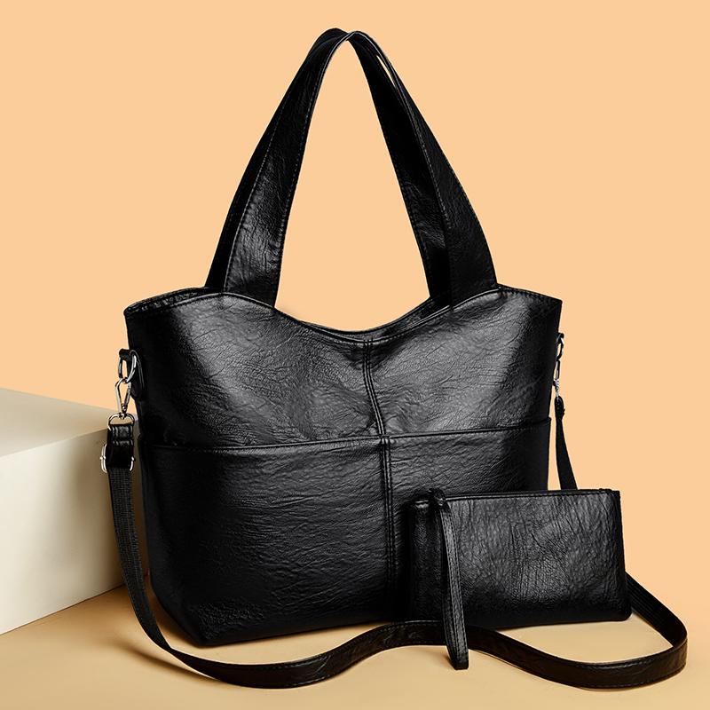 Bolso de hombro para mujer, bolso de mano de gran capacidad para madres, bolso de mano de cuero suave con monedero, bolso cruzado para mujer