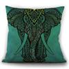 Home Decor Pillowcase Sofa  Polyester Elephant Print Cushion Cover Indian Style Animal