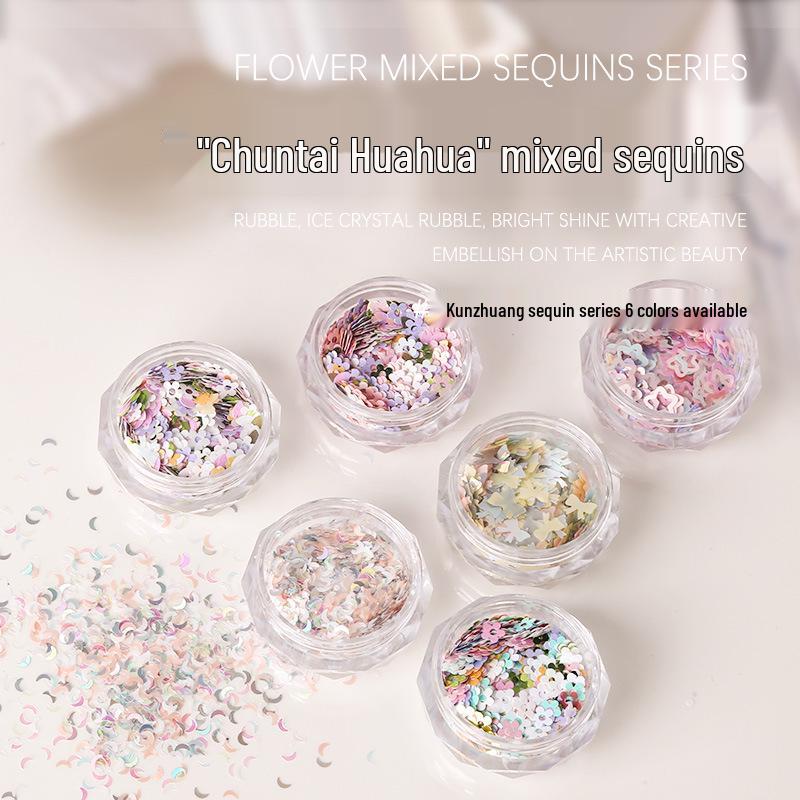 

Mixed Glitter Sequin Set: Bows, Flowers, Stars, Moons for Fairy Nail Art Accessories