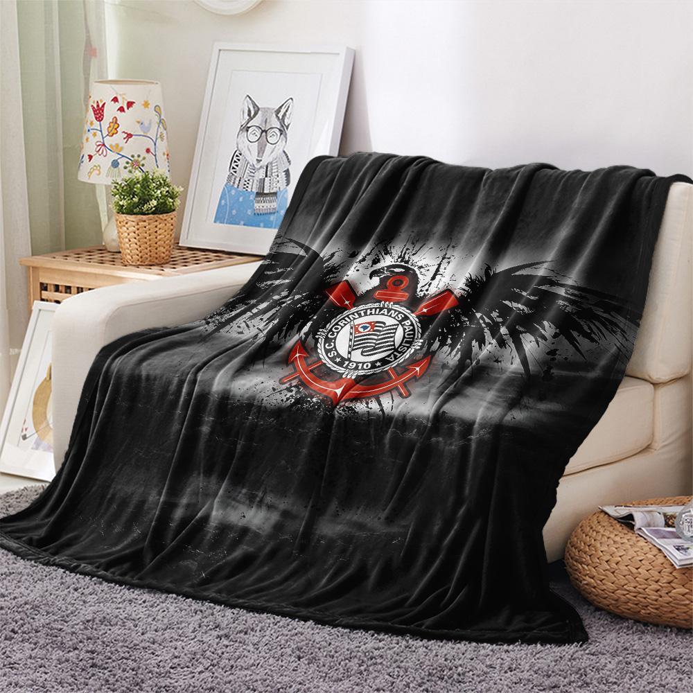 Corinthians Paulista Print Flannel Blanket, High quality Comfortable for All Seasons, Home Decor, Warmth and Comfort