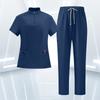 Women's Uniform Set - Quick Dry V-Neck Short Sleeve Top with Pockets and Long Pants, Color for Nurses and Caregivers