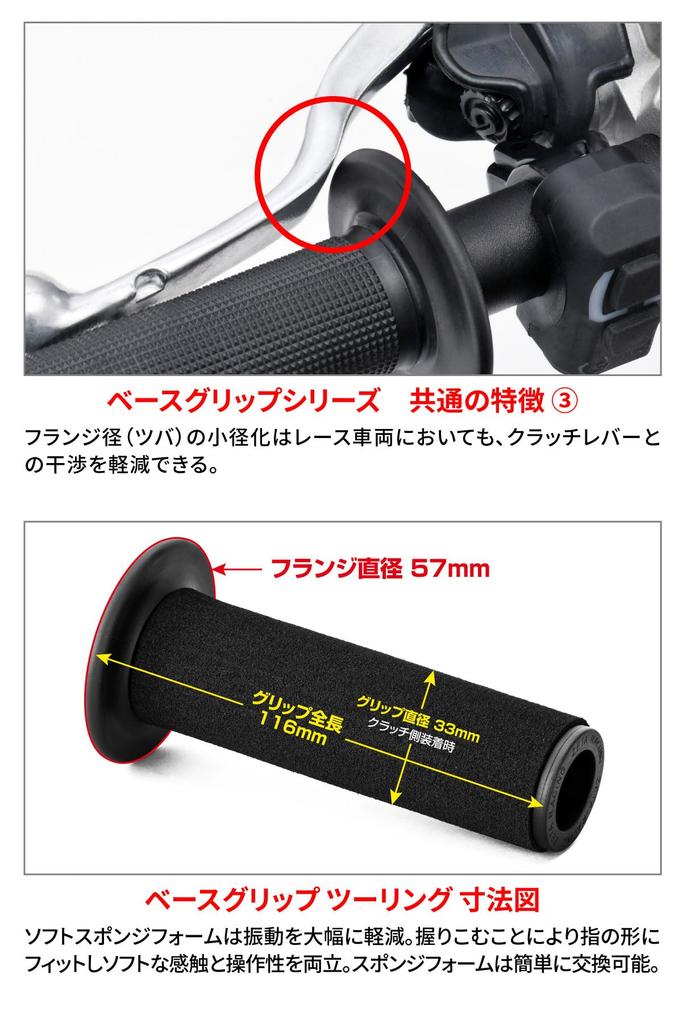 ZETA Racing ZE47-6221 Base Grip Touring Open End Black Dirt Freak DIRTFREAK F5237 (Old Part Number: ZE47-6221)