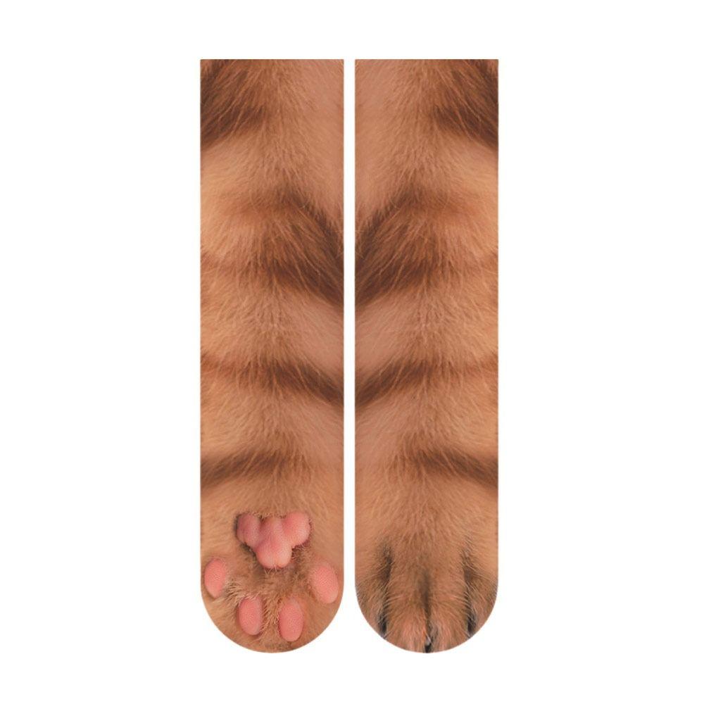 Breathable Cat Paw Socks Cotton Novelty Stocking Funny Thermal Calf Socks  Unisex