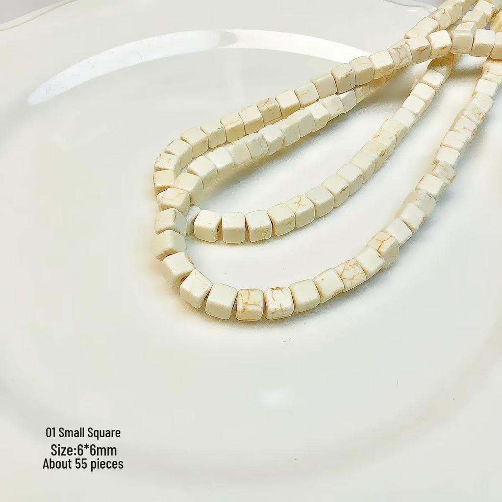 White Turquoise Beads for DIY Necklace Jewelry Accessories - Loose Spacer Beads