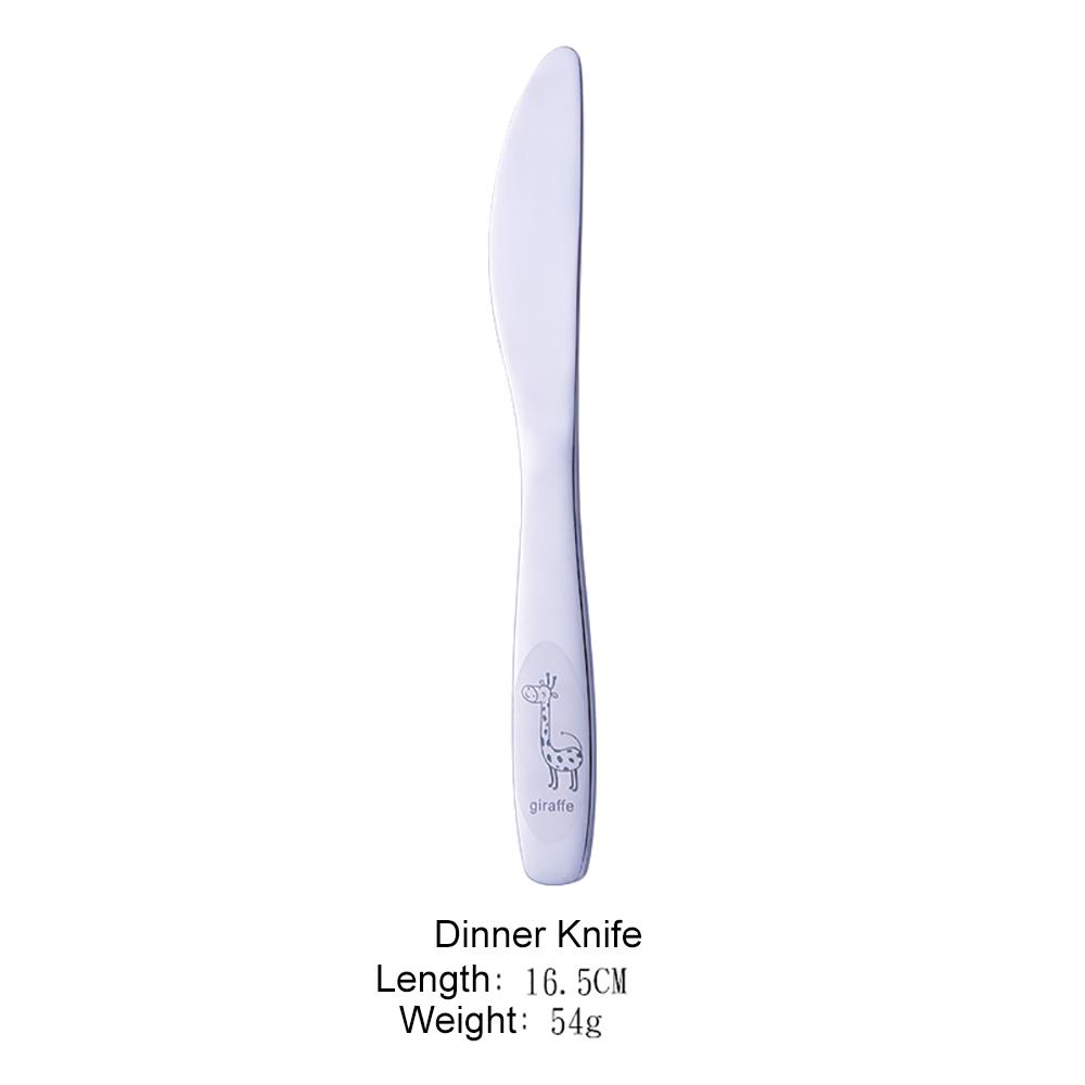 Children's Cutlery Tableware Stainless Steel Cartoon Giraffe Child Fork Knife Spoon Kids 4pcs Dinnerware Sets For Home Kitchen