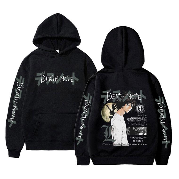 Anime Death Note L Lawliet Graphic Hoodie Men Women Casual Fleece Cotton Hooded Sweatshirt Man Fashion Vintage Oversized Hoodies