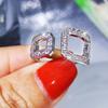 Set Platinum Plated Zircon Inlay Jewelry Set Bridal Necklace Earring Ring Three piece Set