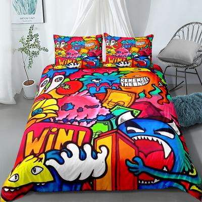 Cool Doodle Urban Art Duvet Cover Set Without Sheet King Queen Double Full Twin Single Size Bed Linen Set
