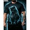 Creative Animal Cat 3D Print Pattern Crew Neck Tee  Men Women Summer Fashionable Comfortable Novelty Short Sleeve T-shirt