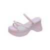 Fashion Women High Heels Slippers Platform Bow Designer Shoes Summer Woman Heeled Sandals New 2025 Fashion Slides Pumps Zapatillas Mujer