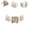 1/2 Birthday Banner for High Chair, Nursery Wall Hanging, Wooden Beads Tassel