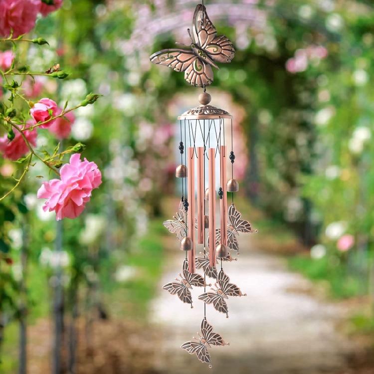 Butterfly WindChime Perfectly Decorate Garden or Yard Outdoor Decorations Windchimes for Christmas, Weddings, Birthdays