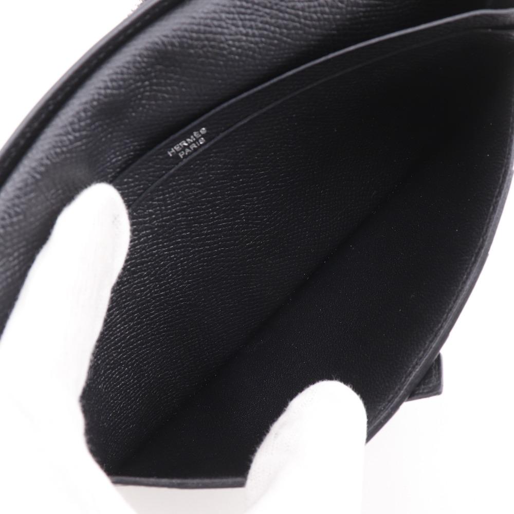 HERMES Beansufla Purse black Epsom unisex Used