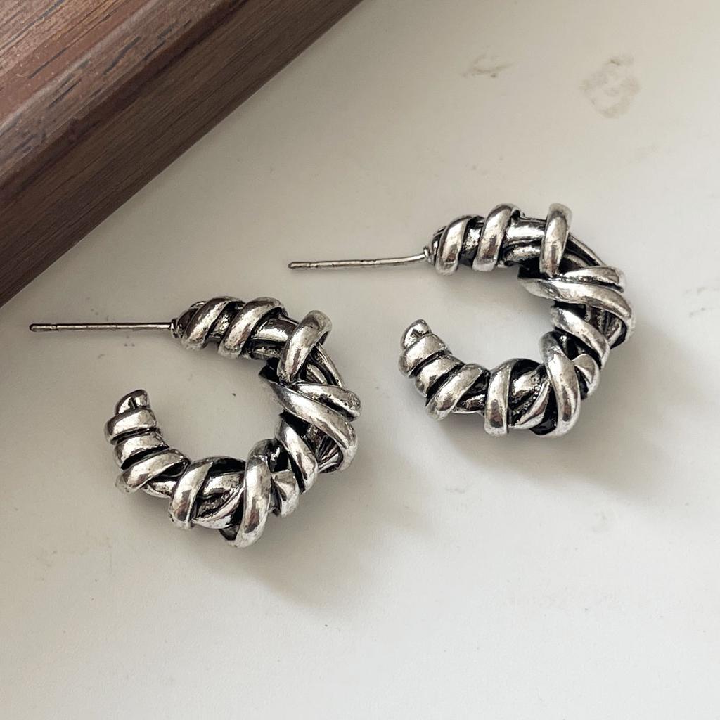 Xiaomi 925 Sterling Silver Vintage Earrings For Women Trendy Simple Retro Moon Shape Earring Jewelry Prevent Allergy Party Accessories