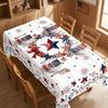 1 pz Tovaglia Stile Bandiera Americana 4 Luglio, Poliestere Resistente, Celebrazione 250° Anniversario, Base Stile Foresta Vintage con Stampa Stelle e Fiocco, Holi