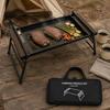 Camping Barbecue Plate Raised Side Rails Folding Grill Angled Legs