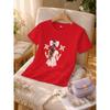 European Sizes Children's Summer Short-Sleeve T-Shirt, Cartoon Print Top for Girls, Featuring a Cute Design, Suitable for Outings and Daily