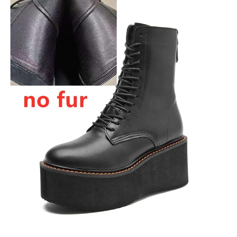Fashion AIYUQI Women Ankle Boots Genuine Leather 2025 New Platform High Heel Short Boots Female Non-slip Large Size Women Winte Boots
