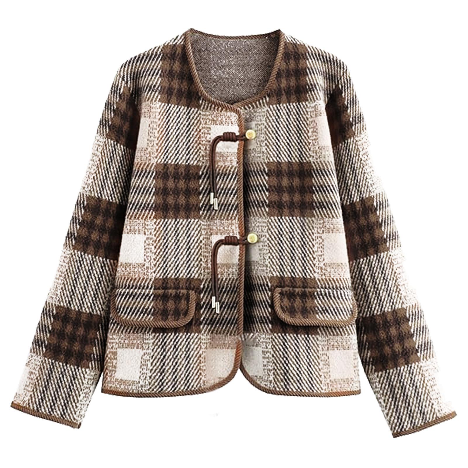 

Женское модное однотонное плюшевое пальто средней длины с лацканами One Size кофейный