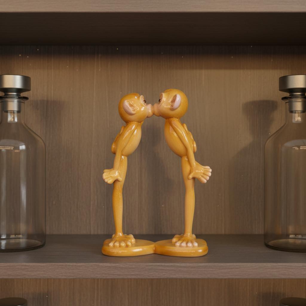 Resin Monkey Figurine Glossy Tabletop Monkey Ornament Creature Statue Translucent Home Decoration Collectible for Cabinet