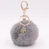 Christmas Snowflake Pom Pom Plush Keychain Charm