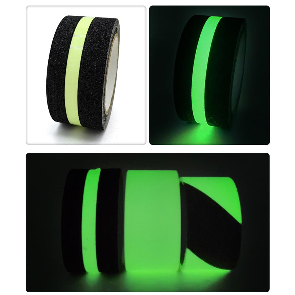 2/5M Anti Slip Traction Tape Glow In Dark Green Stripe Friction Abrasive Strong-Adhesive Safety Traction Tape For Stairs Steps