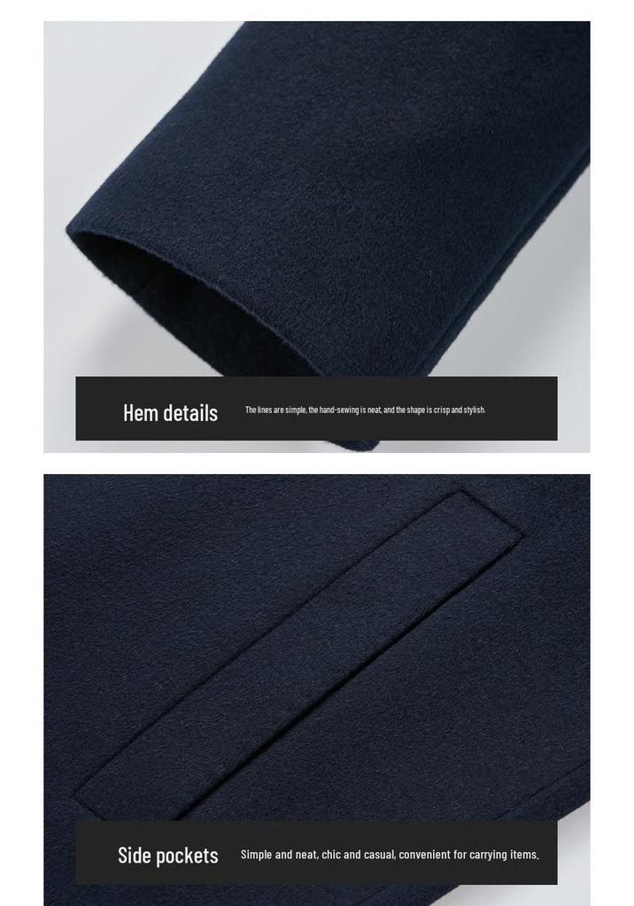 Men's Wool Cashmere Executive Jacket: Business Casual Lapel Coat for Middle-Aged Trends