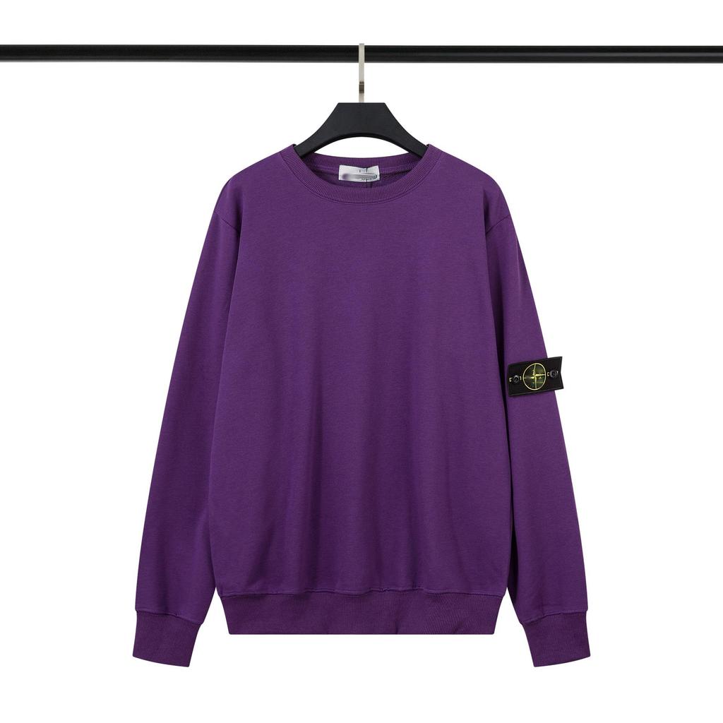 Cross ClassicSTONE Einfarbig Rundhals-Kapuzenpullover mit Abzeichen - Unisex Langarm für Paare