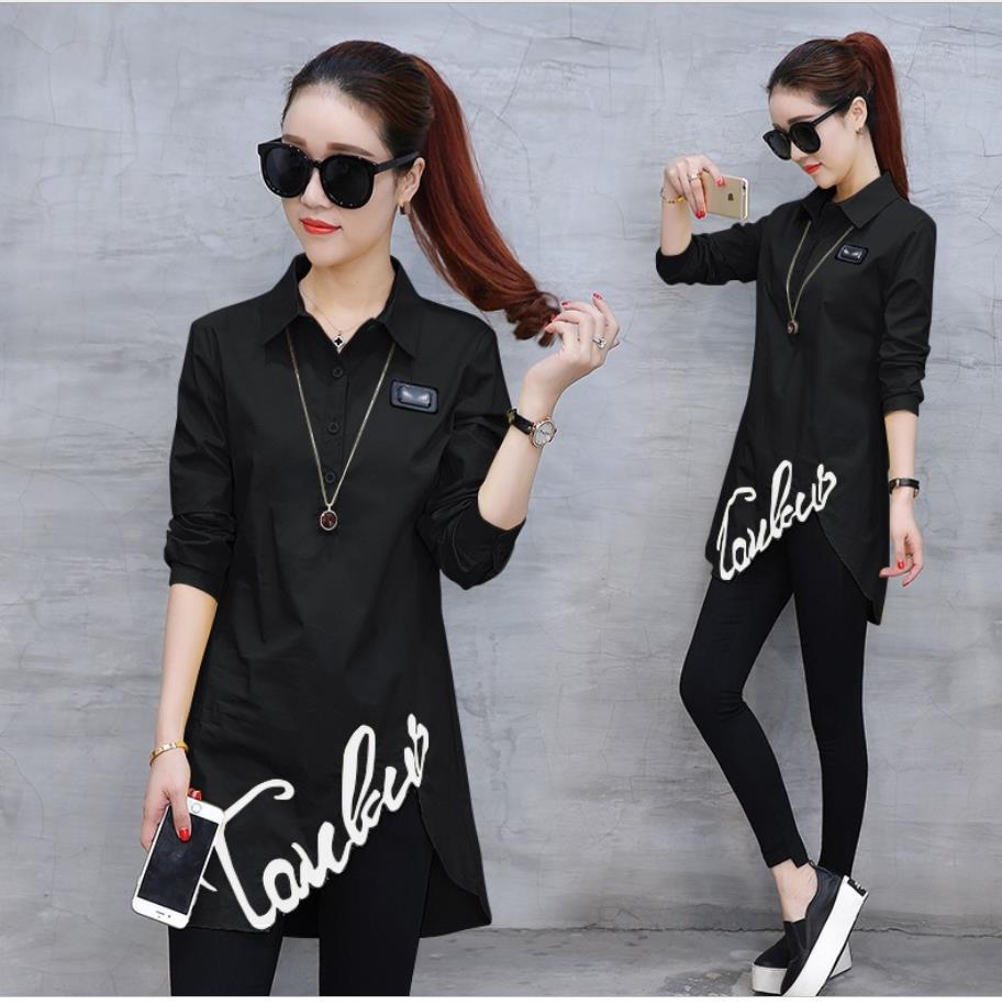 Irregular Shirt Tops Spring Autumn Blouses Women's Tops Fashion Long-sleeved Slim All-match Korean Fan Shirt Tops