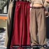 Women's High-Waist Corduroy Chenille Wide-Leg Pants for Autumn/Winter - Slim, Straight, and Extended Length.