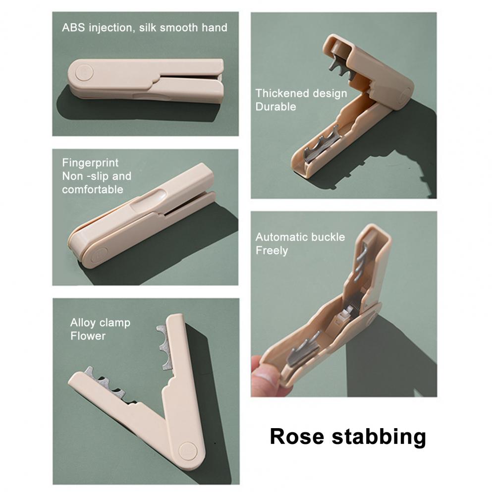 Rose Thorn Stripper Portable Anti-slip Finger Groove Flower Stem Leaf Thorn Remover Pliers Flower Shop Garden Stem Cleaning Tool